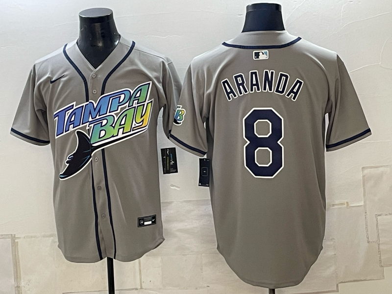 Men 2026 Tampa Bay Rays #8 Aranda grey Game Nike MLB Jersey 101205